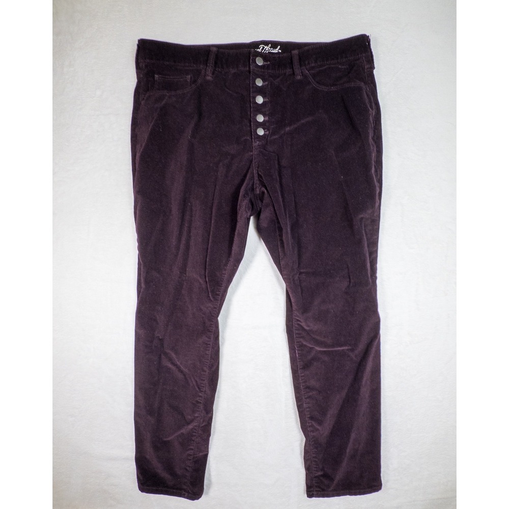Universal‎ Thread High Rise Skinny Corduroy Button Fly Pants Plum Purple Size 12